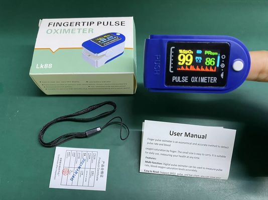 Ossimetro portatile tenuto in mano di impulso della punta delle dita di Digital dello schermo principale di colore