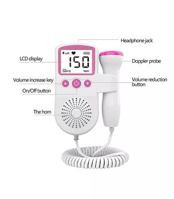Monitor fetale di doppler del rivelatore del cuore del bambino di ultrasuono della donna incinta