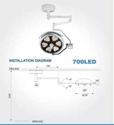 Lampada Shadowless 700 LED della chirurgia della chirurgia LED del soffitto del CE piccola