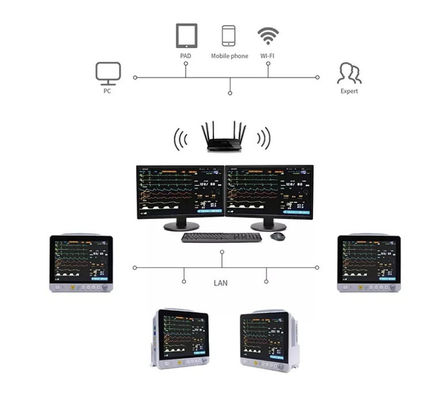 Monitor cardiaco paziente di Vital Signs Monitor Portable ICU del monitor di multi parametro