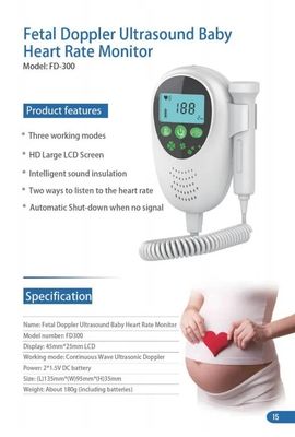 Doppler fetale sicuro del monitor del rivelatore di battito cardiaco del bambino delle donne incinte